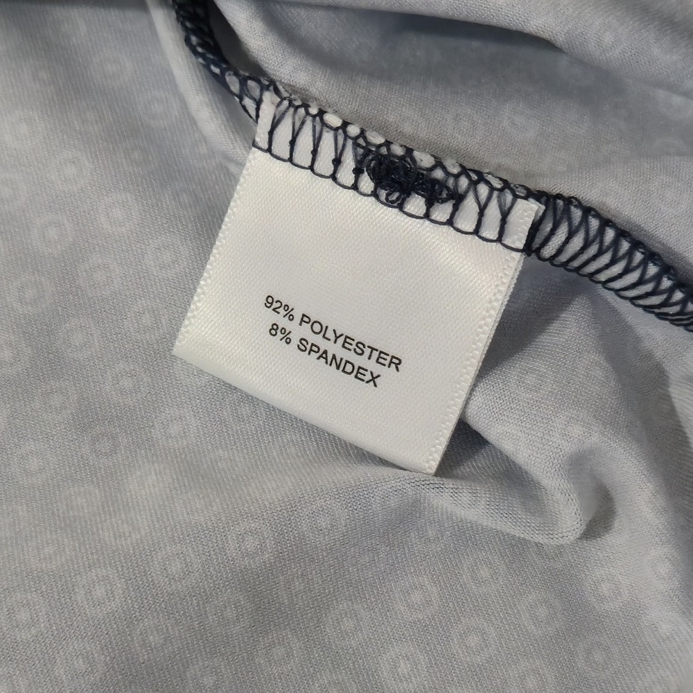 Peter Millar Shirt Men M Blue AOP Polo Performance Short Sleeve Golf Athleisure - Picture 5 of 6